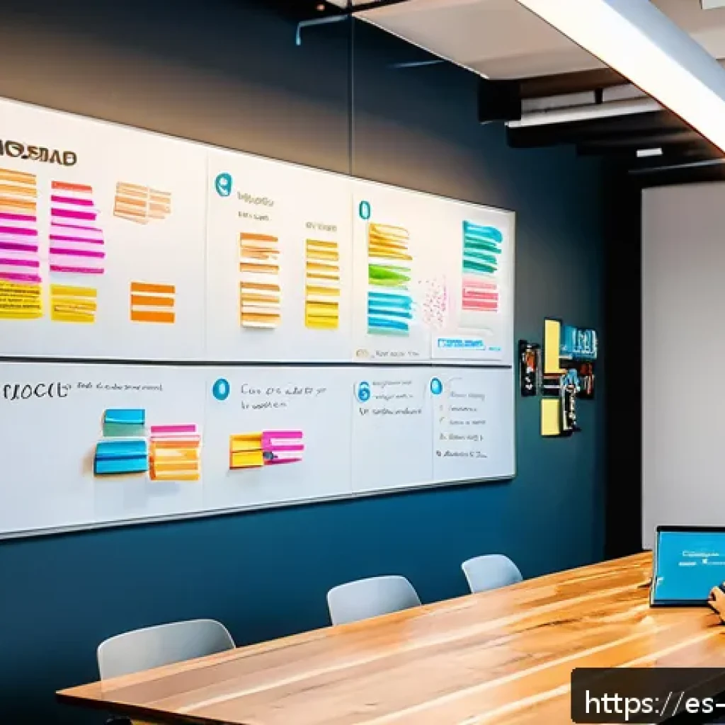 혁신경영컨설팅과 스타트업 지원 사례 - A dynamic startup office environment in a modern Madrid co-working space, featuring a diverse team o...